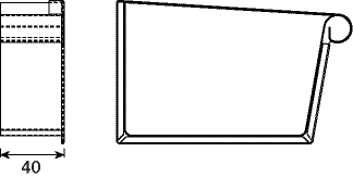 Copper Left Hand Rectangular Stop End