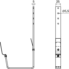 210mm Rectangular Flex-Fit Rafter Bracket